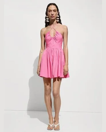 Halter Yaka Mini Elbise
