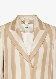 Çizgili Keten Blazer