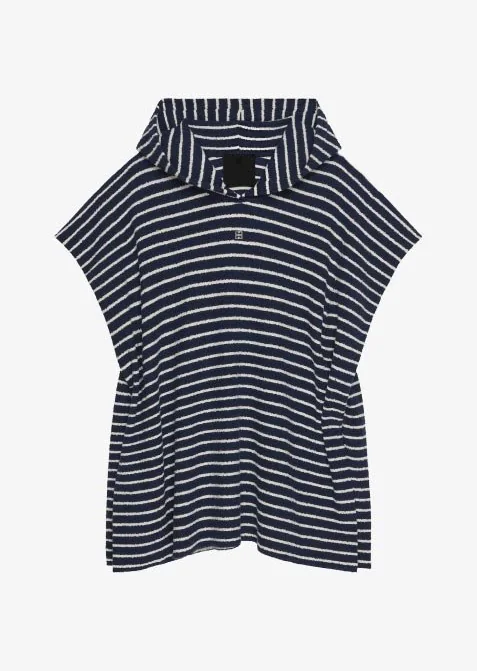Çizgili Oversize Triko Panço