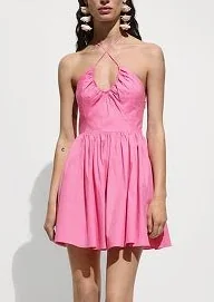 Halter Yaka Mini Elbise