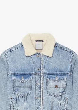 Yün Yakalı Denim Ceket